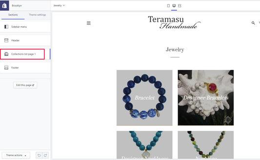 Add Page of Collections: Shopify Sections Tutorial Brooklyn Theme